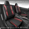 imageCAR PASS Sporty High Back 3D Oxford Waterproof Car Seat Cover Two Front Universal Carbon Fiber Leather Bucket Seat Cover All Weather Airbag Compatible Fit Sports Car SUV Sedan Truck Black GrayBlack Red