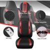 imageCAR PASS Sporty High Back 3D Oxford Waterproof Car Seat Cover Two Front Universal Carbon Fiber Leather Bucket Seat Cover All Weather Airbag Compatible Fit Sports Car SUV Sedan Truck Black GrayBlack Red