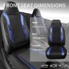 imageCAR PASS Sporty High Back 3D Oxford Waterproof Car Seat Cover Two Front Universal Carbon Fiber Leather Bucket Seat Cover All Weather Airbag Compatible Fit Sports Car SUV Sedan Truck Black GrayBlack and Blue