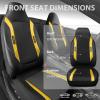 imageCAR PASS Sporty High Back 3D Oxford Waterproof Car Seat Cover Two Front Universal Carbon Fiber Leather Bucket Seat Cover All Weather Airbag Compatible Fit Sports Car SUV Sedan Truck Black GrayBlack and Yellow