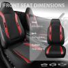imageCAR PASS Sporty High Back 3D Oxford Waterproof Car Seat Cover Two Front Universal Carbon Fiber Leather Bucket Seat Cover All Weather Airbag Compatible Fit Sports Car SUV Sedan Truck Black GrayBlack Red