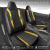 imageCAR PASS Sporty High Back 3D Oxford Waterproof Car Seat Cover Two Front Universal Carbon Fiber Leather Bucket Seat Cover All Weather Airbag Compatible Fit Sports Car SUV Sedan Truck Black GrayBlack and Yellow