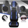 imageCAR PASS Sporty High Back 3D Oxford Waterproof Car Seat Cover Two Front Universal Carbon Fiber Leather Bucket Seat Cover All Weather Airbag Compatible Fit Sports Car SUV Sedan Truck Black GrayBlack and Blue