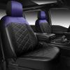 imageCAR PASS Nappa Leather Waterproof Car Seat Covers Full Set 3D Foam Automotive Seat Covers with Rhombic Design Airbag Compatible Universal Fit for Most SUV Truck Sedan Black RedBlack Blue Front