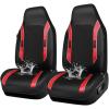 imageCAR PASS Sporty High Back 3D Oxford Waterproof Car Seat Cover Two Front Universal Carbon Fiber Leather Bucket Seat Cover All Weather Airbag Compatible Fit Sports Car SUV Sedan Truck Black GrayBlack Red