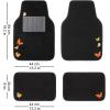 image:imageCAR PASS Embroidery Butterfly Steering Wheel Cover and Waterproof Car Floor MatsPink Car Mats 14515inch Steering Wheel Covers Universal Fit for Cars SuvsSedansVanfor Women GirlBlack and PinkBlack and Orange