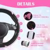 image:imageCAR PASS Embroidery Butterfly Steering Wheel Cover and Waterproof Car Floor MatsPink Car Mats 14515inch Steering Wheel Covers Universal Fit for Cars SuvsSedansVanfor Women GirlBlack and PinkBlack Pink