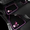 image:imageCAR PASS Embroidery Butterfly Steering Wheel Cover and Waterproof Car Floor MatsPink Car Mats 14515inch Steering Wheel Covers Universal Fit for Cars SuvsSedansVanfor Women GirlBlack and PinkBlack Pink