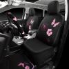 image:imageCAR PASS Embroidery Butterfly Steering Wheel Cover and Waterproof Car Floor MatsPink Car Mats 14515inch Steering Wheel Covers Universal Fit for Cars SuvsSedansVanfor Women GirlBlack and PinkBlack Pink