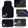 image:imageCAR PASS Embroidery Butterfly Steering Wheel Cover and Waterproof Car Floor MatsPink Car Mats 14515inch Steering Wheel Covers Universal Fit for Cars SuvsSedansVanfor Women GirlBlack and PinkBlue Butterfly and Flower