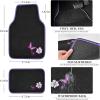 image:imageCAR PASS Embroidery Butterfly Steering Wheel Cover and Waterproof Car Floor MatsPink Car Mats 14515inch Steering Wheel Covers Universal Fit for Cars SuvsSedansVanfor Women GirlBlack and PinkBlack with Purple