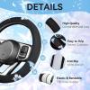 image:imageCAR PASS Embroidery Butterfly Steering Wheel Cover and Waterproof Car Floor MatsPink Car Mats 14515inch Steering Wheel Covers Universal Fit for Cars SuvsSedansVanfor Women GirlBlack and PinkBlack and Blue
