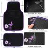 image:imageCAR PASS Embroidery Butterfly Steering Wheel Cover and Waterproof Car Floor MatsPink Car Mats 14515inch Steering Wheel Covers Universal Fit for Cars SuvsSedansVanfor Women GirlBlack and PinkPurple Butterfly and Flower