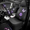 image:imageCAR PASS Embroidery Butterfly Steering Wheel Cover and Waterproof Car Floor MatsPink Car Mats 14515inch Steering Wheel Covers Universal Fit for Cars SuvsSedansVanfor Women GirlBlack and PinkBlack with Purple