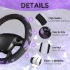 image:imageCAR PASS Embroidery Butterfly Steering Wheel Cover and Waterproof Car Floor MatsPink Car Mats 14515inch Steering Wheel Covers Universal Fit for Cars SuvsSedansVanfor Women GirlBlack and PinkBlack and Purple