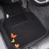 image:imageCAR PASS Embroidery Butterfly Steering Wheel Cover and Waterproof Car Floor MatsPink Car Mats 14515inch Steering Wheel Covers Universal Fit for Cars SuvsSedansVanfor Women GirlBlack and PinkBlack and Orange