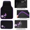image:imageCAR PASS Embroidery Butterfly Steering Wheel Cover and Waterproof Car Floor MatsPink Car Mats 14515inch Steering Wheel Covers Universal Fit for Cars SuvsSedansVanfor Women GirlBlack and PinkBlack and Purple Butterfly