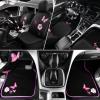 image:imageCAR PASS Embroidery Butterfly Steering Wheel Cover and Waterproof Car Floor MatsPink Car Mats 14515inch Steering Wheel Covers Universal Fit for Cars SuvsSedansVanfor Women GirlBlack and PinkBlack Pink