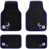image:imageCAR PASS Embroidery Butterfly Steering Wheel Cover and Waterproof Car Floor MatsPink Car Mats 14515inch Steering Wheel Covers Universal Fit for Cars SuvsSedansVanfor Women GirlBlack and PinkBlue Butterfly and Flower