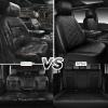 image:imageCAR PASS Leather Seat Covers Memory Foam Leather Car Seat Covers Front Seats Waterproof Universal Fit for Cars SUV Trucks Luxury Comfort Breathable Thick 3D Foam Faux Leather All Black