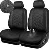 image:imageCAR PASS Leather Seat Covers Memory Foam Leather Car Seat Covers Front Seats Waterproof Universal Fit for Cars SUV Trucks Luxury Comfort Breathable Thick 3D Foam Faux Leather All Black