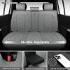 image:imageCAR PASS Luxury Leather Car Seat Covers Full Set 3D Rhombus Waterproof Faux Leather Seat Covers Universal Automotive Seat Cushion Fit for Sedan SUV Truck Van Armrest Airbag Compatible Solid Blackgray