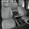 image:imageCAR PASS Luxury Leather Car Seat Covers Full Set 3D Rhombus Waterproof Faux Leather Seat Covers Universal Automotive Seat Cushion Fit for Sedan SUV Truck Van Armrest Airbag Compatible Solid Blackgray
