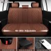 image:imageCAR PASS Luxury Leather Car Seat Covers Full Set 3D Rhombus Waterproof Faux Leather Seat Covers Universal Automotive Seat Cushion Fit for Sedan SUV Truck Van Armrest Airbag Compatible Solid Blackbrown
