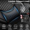 image:imageCAR PASS Luxury Nappa Leather Car Seat Covers Full Set Lumbar Support Seat Covers for Car 5 Seats Waterproof Car Seat Protector Automotive Seat Covers Universal Fit for Most Sedans SUV Trucks Black
