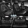image:imageCAR PASS Luxury Nappa Leather Car Seat Covers Full Set Lumbar Support Seat Covers for Car 5 Seats Waterproof Car Seat Protector Automotive Seat Covers Universal Fit for Most Sedans SUV Trucks Black