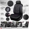image:imageCAR PASS Luxury Nappa Leather Front Seat Covers Waterproof 3D Foam Seat Covers with Lumbar Support Breathable Auto Seat Cover Airbag Compatible Universal Fit for Sedan SUV Van Truck All BlackBlack and Purple