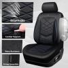 image:imageCAR PASS Luxury Nappa Leather Front Seat Covers Waterproof 3D Foam Seat Covers with Lumbar Support Breathable Auto Seat Cover Airbag Compatible Universal Fit for Sedan SUV Van Truck All Blackblack and blue