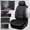 image:imageCAR PASS Luxury Nappa Leather Front Seat Covers Waterproof 3D Foam Seat Covers with Lumbar Support Breathable Auto Seat Cover Airbag Compatible Universal Fit for Sedan SUV Van Truck All BlackBlack and Purple