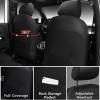 image:imageCAR PASS Luxury Nappa Leather Front Seat Covers Waterproof 3D Foam Seat Covers with Lumbar Support Breathable Auto Seat Cover Airbag Compatible Universal Fit for Sedan SUV Van Truck All Blackblack and red