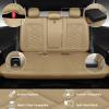 image:imageCAR PASS Luxury Nappa Leather Front Seat Covers Waterproof 3D Foam Seat Covers with Lumbar Support Breathable Auto Seat Cover Airbag Compatible Universal Fit for Sedan SUV Van Truck All Blackbeige
