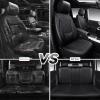 image:imageCAR PASS Luxury Nappa Leather Front Seat Covers Waterproof 3D Foam Seat Covers with Lumbar Support Breathable Auto Seat Cover Airbag Compatible Universal Fit for Sedan SUV Van Truck All Blackblack