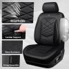 image:imageCAR PASS Luxury Nappa Leather Front Seat Covers Waterproof 3D Foam Seat Covers with Lumbar Support Breathable Auto Seat Cover Airbag Compatible Universal Fit for Sedan SUV Van Truck All Blackblack