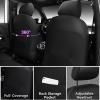 image:imageCAR PASS Luxury Nappa Leather Front Seat Covers Waterproof 3D Foam Seat Covers with Lumbar Support Breathable Auto Seat Cover Airbag Compatible Universal Fit for Sedan SUV Van Truck All BlackBlack and Purple