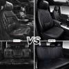 image:imageCAR PASS Luxury Nappa Leather Front Seat Covers Waterproof 3D Foam Seat Covers with Lumbar Support Breathable Auto Seat Cover Airbag Compatible Universal Fit for Sedan SUV Van Truck All Blackblack and blue
