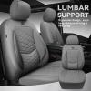 image:imageCAR PASS Luxury Nappa Leather Front Seat Covers Waterproof 3D Foam Seat Covers with Lumbar Support Breathable Auto Seat Cover Airbag Compatible Universal Fit for Sedan SUV Van Truck All Blackgray