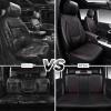 image:imageCAR PASS Luxury Nappa Leather Front Seat Covers Waterproof 3D Foam Seat Covers with Lumbar Support Breathable Auto Seat Cover Airbag Compatible Universal Fit for Sedan SUV Van Truck All Blackblack and red