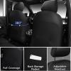 image:imageCAR PASS Luxury Nappa Leather Front Seat Covers Waterproof 3D Foam Seat Covers with Lumbar Support Breathable Auto Seat Cover Airbag Compatible Universal Fit for Sedan SUV Van Truck All Blackblack and blue