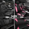 image:imageCAR PASS Waterproof Car Seat Covers Front Seats Only with 5mm Composite EVA Neoprene Car Seat Cover with Separate Headrest Cover Quick Setup Universal Fit for Car SUV TrucksAirbag CompatibleGrayPink Full Sets