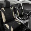 image:imageCAR PASS Waterproof Car Seat Covers Front Seats Only with 5mm Composite EVA Neoprene Car Seat Cover with Separate Headrest Cover Quick Setup Universal Fit for Car SUV TrucksAirbag CompatibleGrayBeige Full Sets