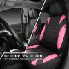 image:imageCAR PASS Waterproof Car Seat Covers Front Seats Only with 5mm Composite EVA Neoprene Car Seat Cover with Separate Headrest Cover Quick Setup Universal Fit for Car SUV TrucksAirbag CompatibleGrayPink Black Front