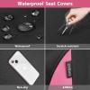 image:imageCAR PASS Waterproof Car Seat Covers Front Seats Only with 5mm Composite EVA Neoprene Car Seat Cover with Separate Headrest Cover Quick Setup Universal Fit for Car SUV TrucksAirbag CompatibleGrayPink Full Sets