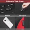 image:imageCAR PASS Waterproof Car Seat Covers Front Seats Only with 5mm Composite EVA Neoprene Car Seat Cover with Separate Headrest Cover Quick Setup Universal Fit for Car SUV TrucksAirbag CompatibleGrayRed front