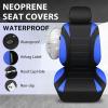 image:imageCAR PASS Waterproof Car Seat Covers Front Seats Only with 5mm Composite EVA Neoprene Car Seat Cover with Separate Headrest Cover Quick Setup Universal Fit for Car SUV TrucksAirbag CompatibleGrayBlue front