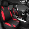 image:imageCAR PASS Waterproof Car Seat Covers Front Seats Only with 5mm Composite EVA Neoprene Car Seat Cover with Separate Headrest Cover Quick Setup Universal Fit for Car SUV TrucksAirbag CompatibleGrayRed full sets