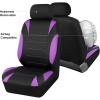 image:imageCAR PASS Waterproof Car Seat Covers Front Seats Only with 5mm Composite EVA Neoprene Car Seat Cover with Separate Headrest Cover Quick Setup Universal Fit for Car SUV TrucksAirbag CompatibleGrayPurple Black